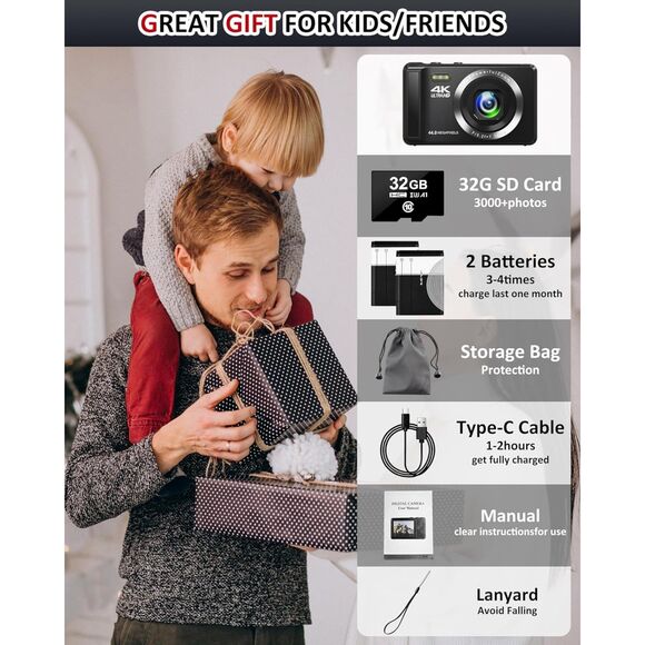 Digital Camera - 4K 44MP UHD Digital Cameras for Photography - Autofocus - Picture 4 of 7